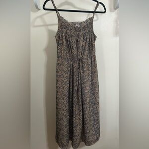 Carly Jean Los Angeles blue and tan Floral Smocked Dress